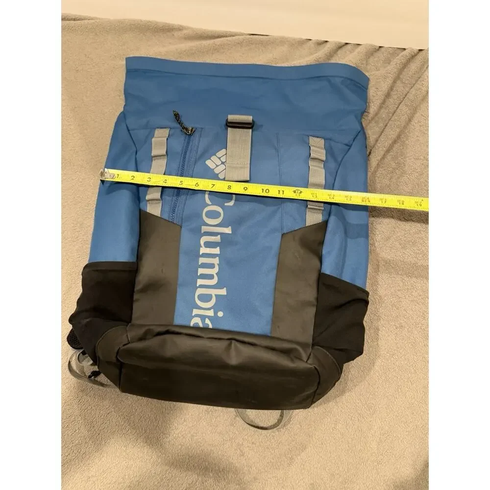 Columbia Roll Top Backpack Blue Laptop Hiking Travel Daypack Water Resistant